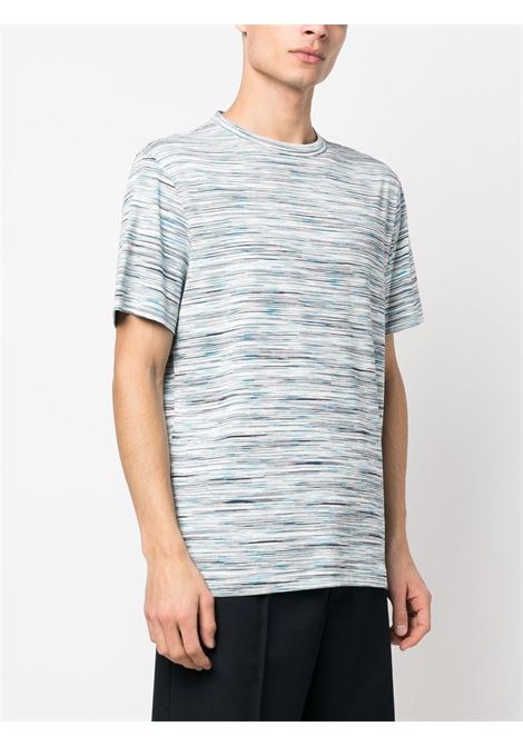 White and blue stripe-print short-sleeved T-shirt - men MISSONI | UC22SL01BJ0001F0026