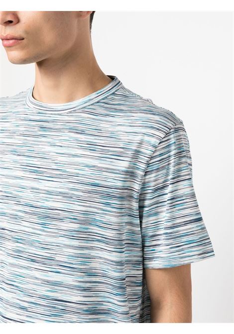 White and blue stripe-print short-sleeved T-shirt - men MISSONI | UC22SL01BJ0001F0026