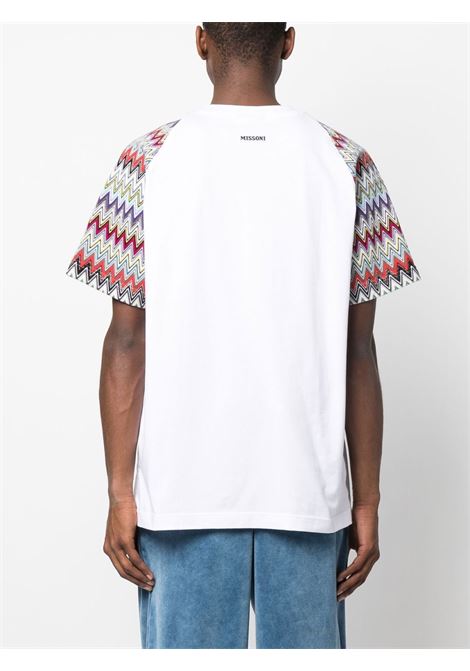 T-shirt con inserti a contrasto in bianco - uomo MISSONI | US23SL0ABJ00E1S016Q
