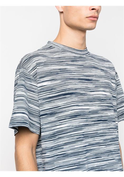 Blue stripe-print T-shirt - men MISSONI | US23SL12BJ0001F703I