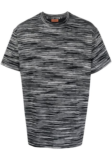 Black and white short-sleeve striped T-shirt - men MISSONI | US23SL12BJ0001F901B