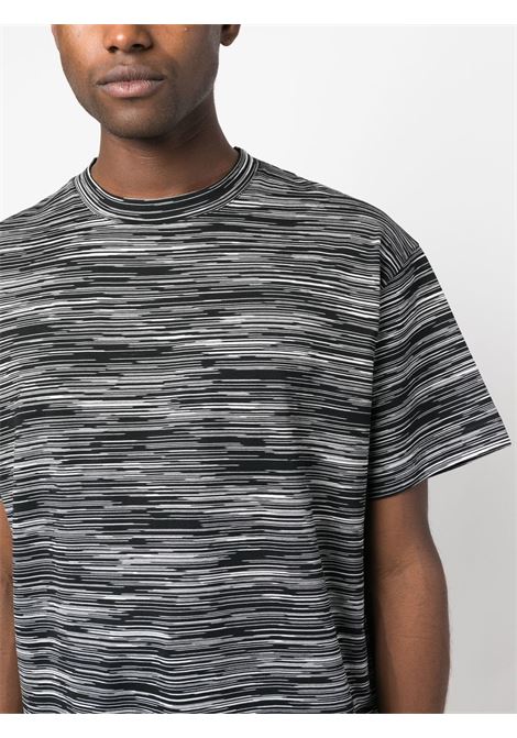 Black and white short-sleeve striped T-shirt - men MISSONI | US23SL12BJ0001F901B