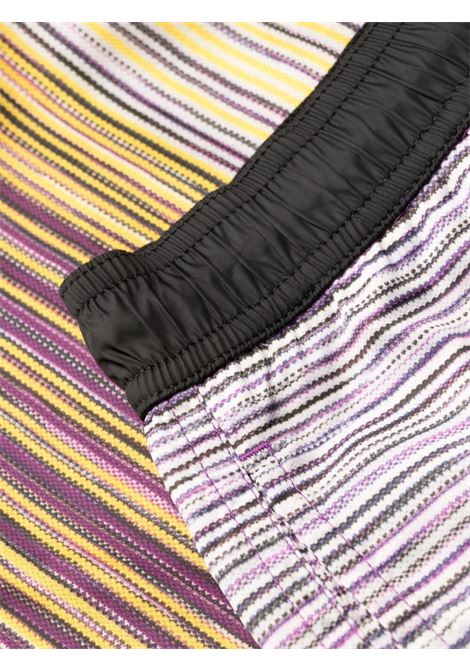 Multicolour stripe-print elasticated-waistband swim shorts - men MISSONI | US23SP04BW00M6F500R