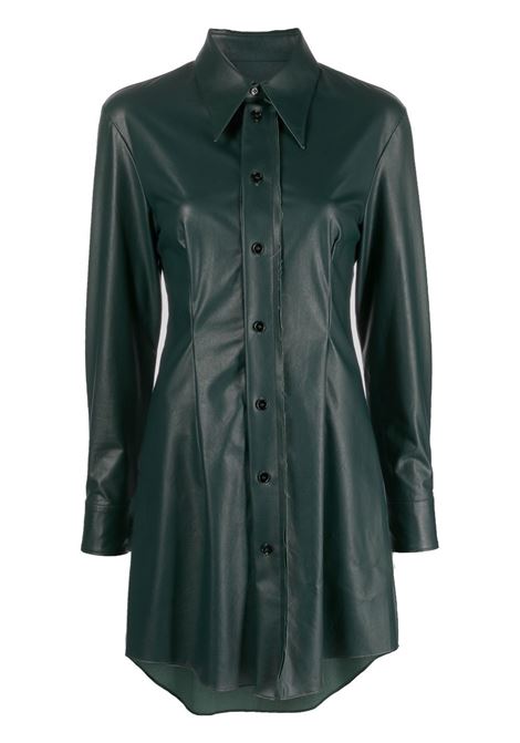 Green faux-leather shirt dress - women MM6 MAISON MARGIELA | S52CT0768S53057632
