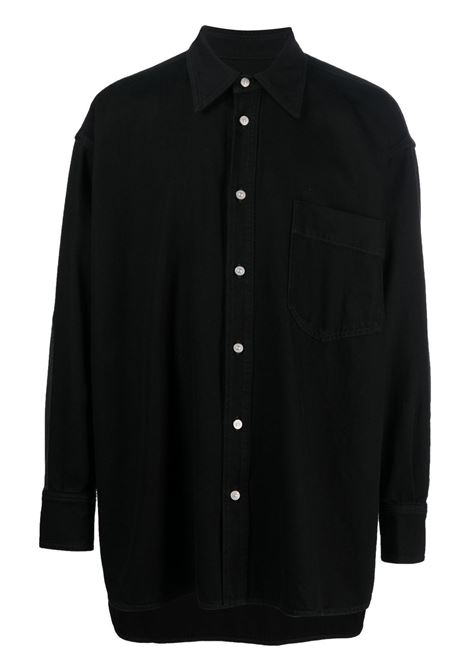 Black panelled denim long-sleeved shirt - women MM6 MAISON MARGIELA | S52DL0225S30845900