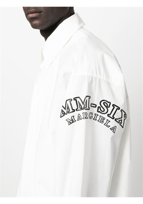 Camicia a maniche corte con stampa in bianco - uomo MM6 MAISON MARGIELA | S52DL0230S47294101