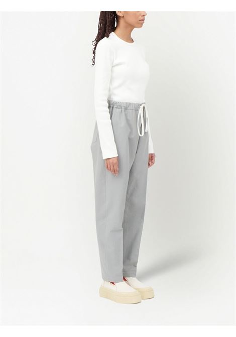 Grey drawstring-waistband cotton trousers - women MM6 MAISON MARGIELA | S52KA0406S76430858