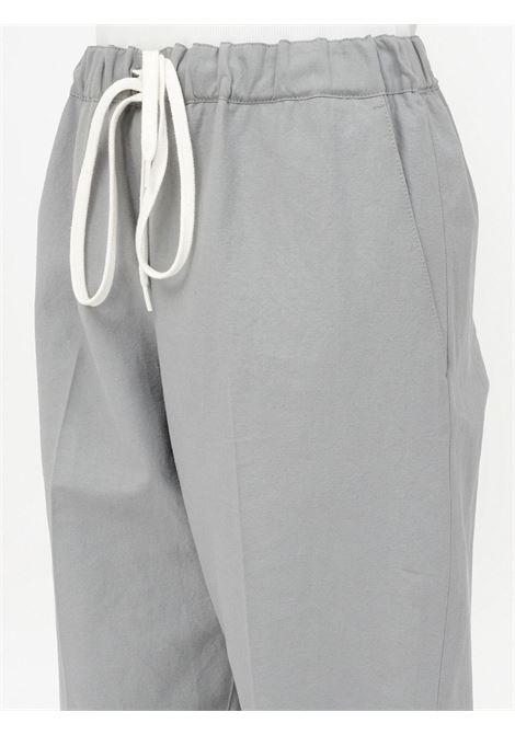 Grey drawstring-waistband cotton trousers - women MM6 MAISON MARGIELA | S52KA0406S76430858