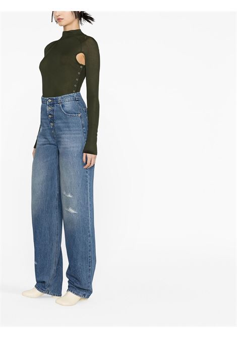Jeans con effetto vissuto in blu - donna MM6 MAISON MARGIELA | S52LA0187S30589973