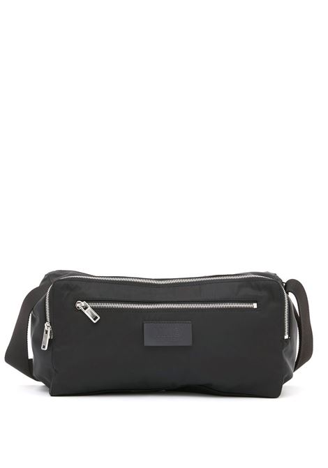 Black leather-trim zipped shoulder bag - unisex MM6 MAISON MARGIELA | SB5WG0007P5228T8013
