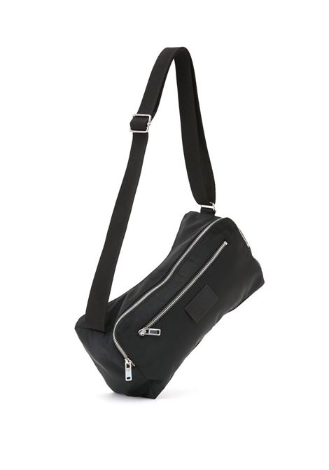 Black leather-trim zipped shoulder bag - unisex MM6 MAISON MARGIELA | SB5WG0007P5228T8013