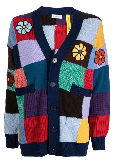 Cardigan all'uncinetto con disegno patchwork in multicolore - donna MONCLER X JW ANDERSON | 9B00001M2726P74