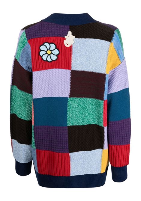 Cardigan all'uncinetto con disegno patchwork in multicolore - donna MONCLER X JW ANDERSON | 9B00001M2726P74