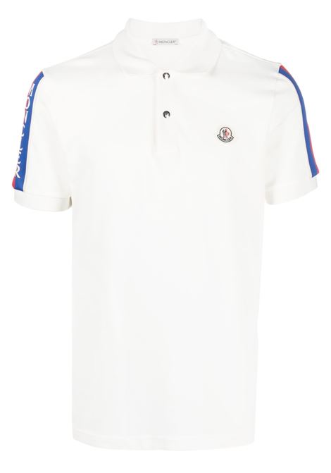 White logo-patch polo shirt - men MONCLER | 8A00020899UR032