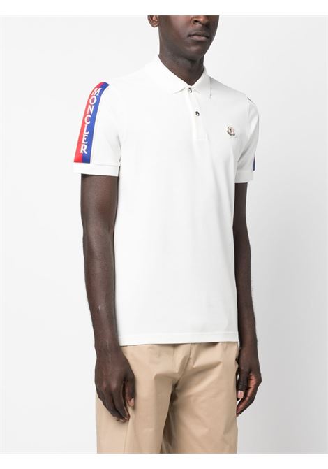 White logo-patch polo shirt - men MONCLER | 8A00020899UR032