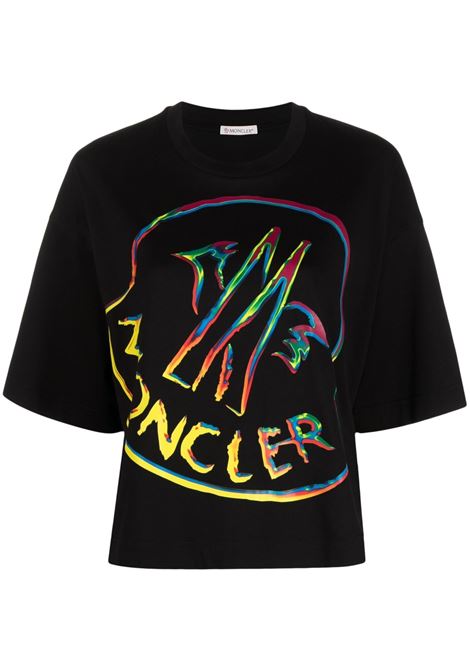 Black logo-print T-shirt - women MONCLER | 8C00026899SP999