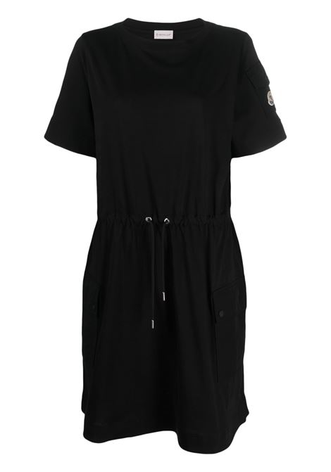 Black drawstring-waist T-shirt dress - women MONCLER | 8I00015829HP999