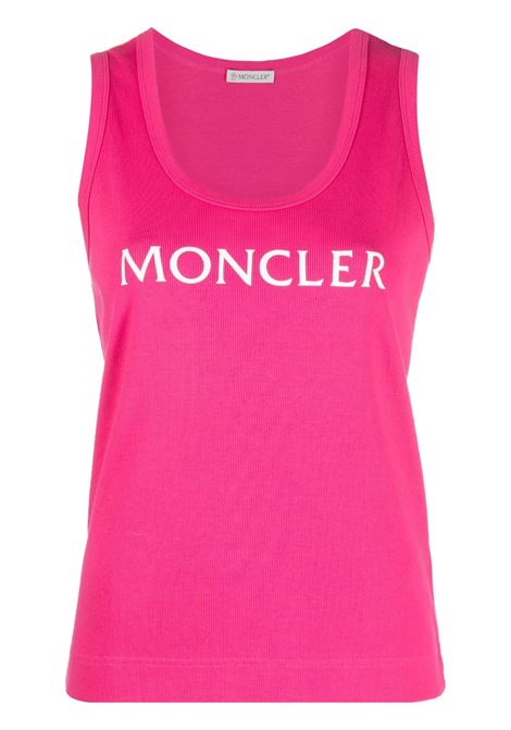 Pink logo-print tank top - women MONCLER | 8P0000189A0D536