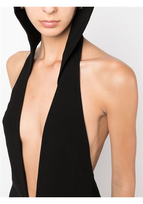 Black V-neck hooded gown - women MONOT | MONOTSS23805BLK