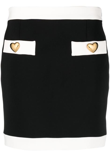 Miniskirt with contrasting borders in black - women MOSCHINO | A011804244555