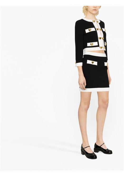 Miniskirt with contrasting borders in black - women MOSCHINO | A011804244555