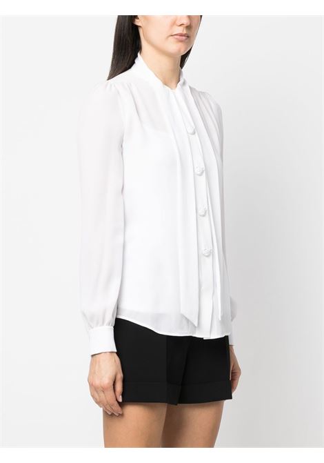 White pussy-bow collar shirt - women  MOSCHINO | A020905370001