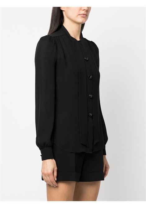 Black pussy-bow shirt - women  MOSCHINO | A020905370555
