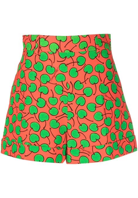 Multicolored all-over cherry print shorts - women MOSCHINO | A031305601127