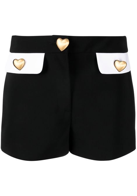 Shorts con bottoni in nero - donna MOSCHINO | A032104244555