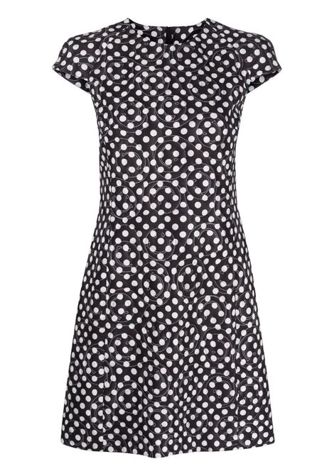 Black and white short-sleeve polka-dot dress - women MOSCHINO | A046205681555