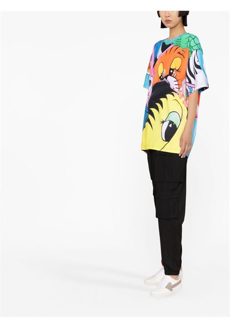 Round neck short sleeve t-shirt in fantasy - women MOSCHINO | A070204401888