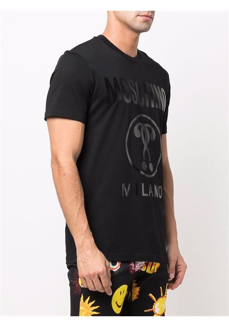 T-shirt con stampa in nero - uomo MOSCHINO | A070320410555