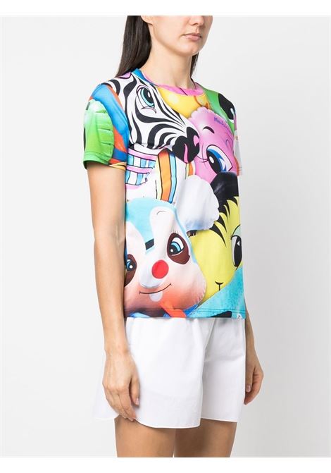 Round neck short sleeve t-shirt in fantasy - women MOSCHINO | A070604402888