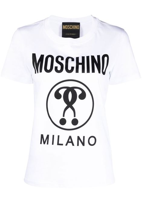White logo-print T-Shirt - women  MOSCHINO | A071405411001