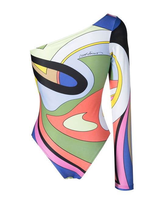 Costume intero monospalla asimmetrico in multicolore - donna MOSCHINO | A420505762888