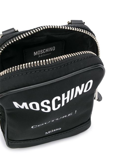 Black logo print crossbody bag - unisex MOSCHINO | A742582012555