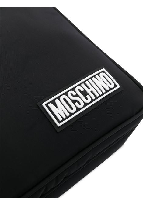 Black logo-patch messenger bag - men MOSCHINO | A742882042555