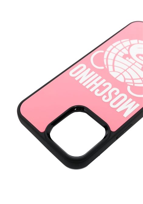 Pink bear-print iPhone 12 Pro Max case - unisex MOSCHINO | A790283060205