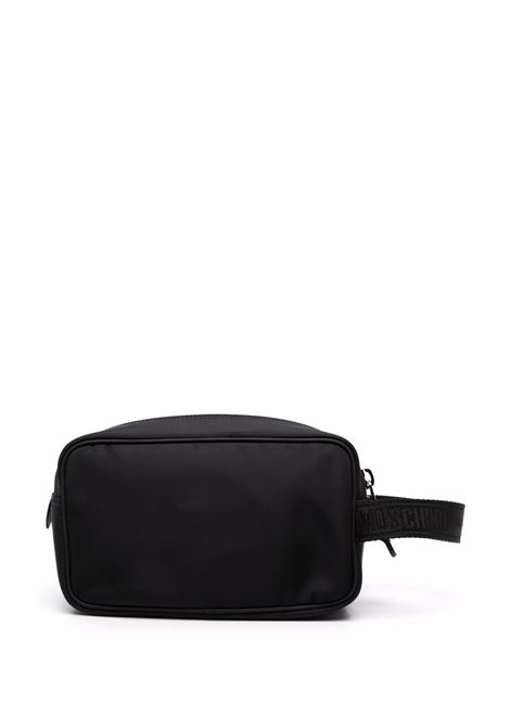 Black and white logo-patch two-tone hand bag - men MOSCHINO | A841382042555