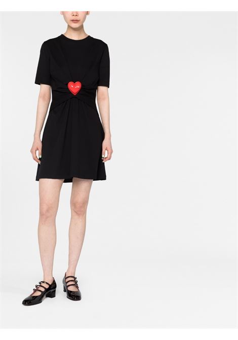 Black heart-appliqu? gathered T-shirt dress - women MOSCHINO | J041204410555