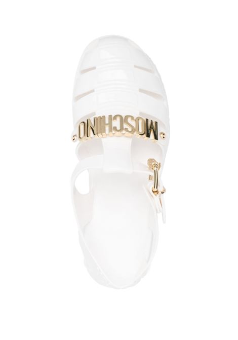 White logo-lettering jelly sandals - women MOSCHINO | MA16501G1GM20100