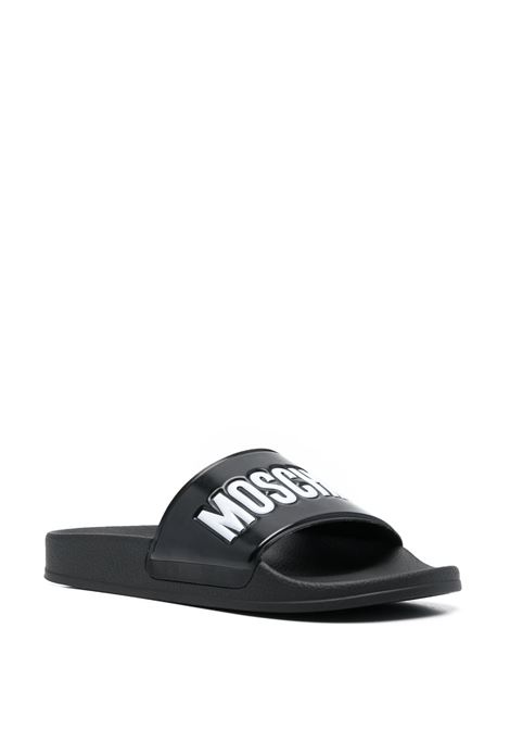 Slides with logo in black - women MOSCHINO | MA28022G1GM10000