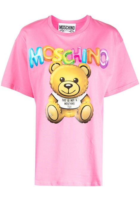 T-shirt a maniche corte in rosa - donna MOSCHINO | V070104411208