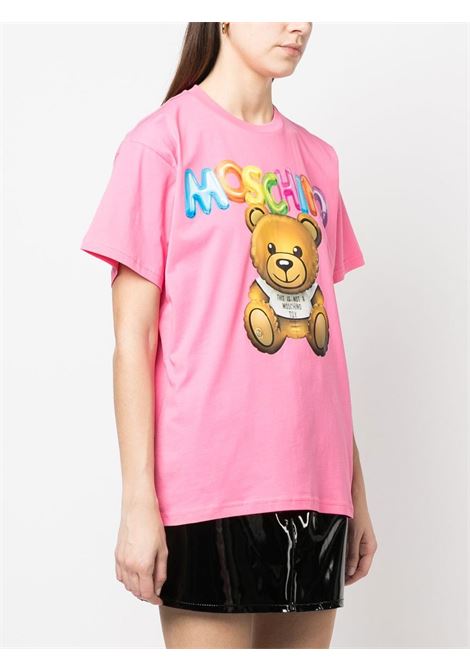 T-shirt a maniche corte in rosa - donna MOSCHINO | V070104411208