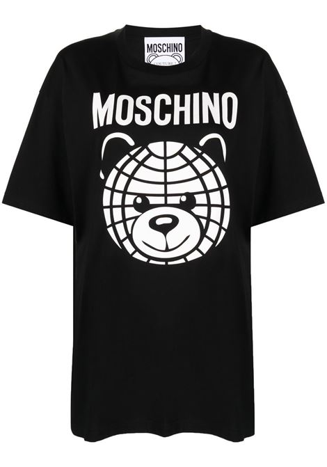 T-shirt con stampa Teddy Bear in nero - donna MOSCHINO | V070705413555