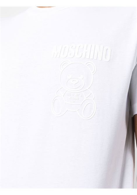 T-shirt con stampa in bianco - uomo MOSCHINO | V073120411001
