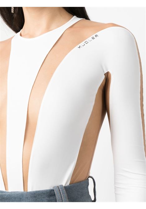 White mesh-panel bodysuit - women  MUGLER | 23S1BO0156842B10N1