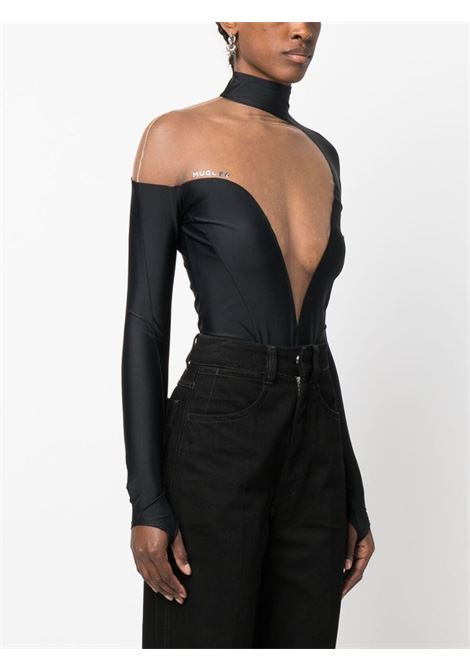 Black panel design bodysuit - women  MUGLER | 23S1BO019184219991