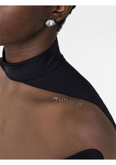 Black panel design bodysuit - women  MUGLER | 23S1BO019284219991