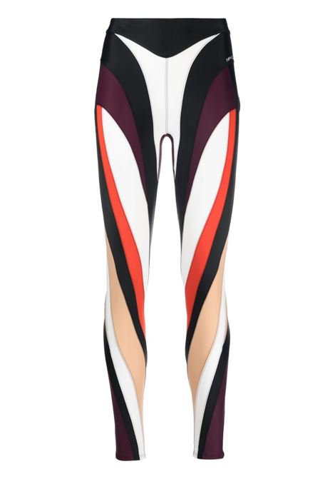 Leggings Spiral con inserti in nero e multicolore - donna MUGLER | 23S1PA0240842B1930